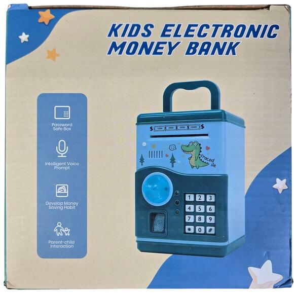 HOLYFUN Kids ATM Piggy Bank w/ Auto Bill Scroll,‎ Lock, Lights & Sounds NIB - Picture 6 of 6
